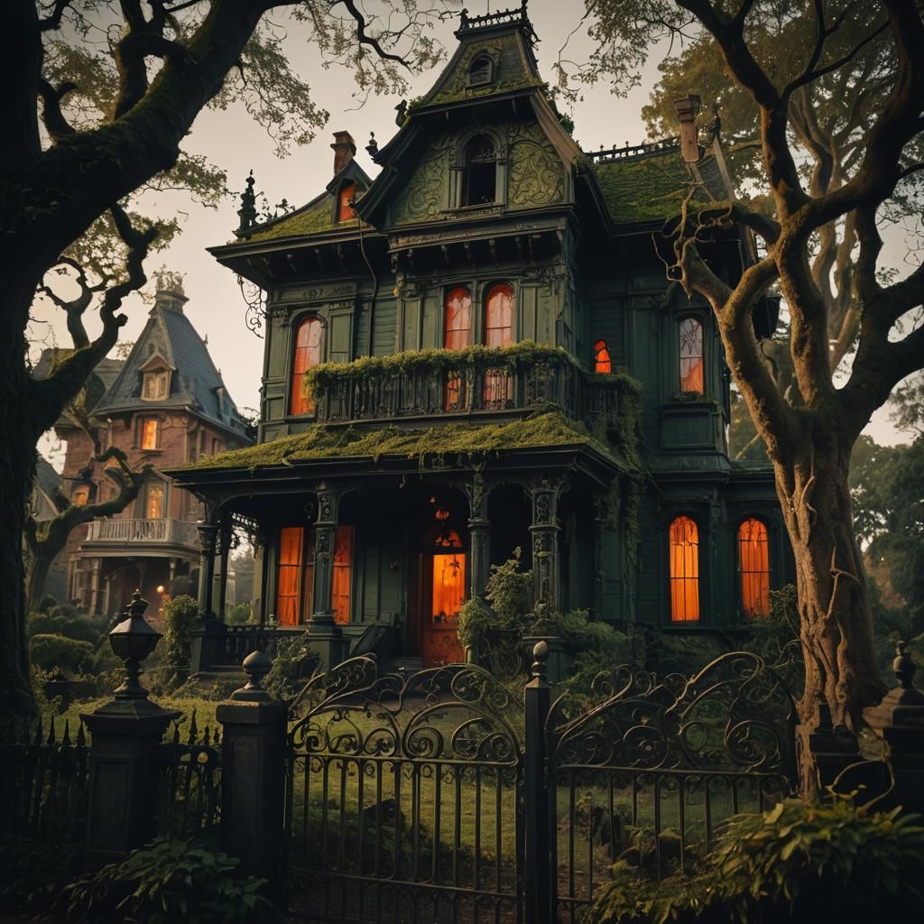Spooky Victorian House in Cinematic Lighting