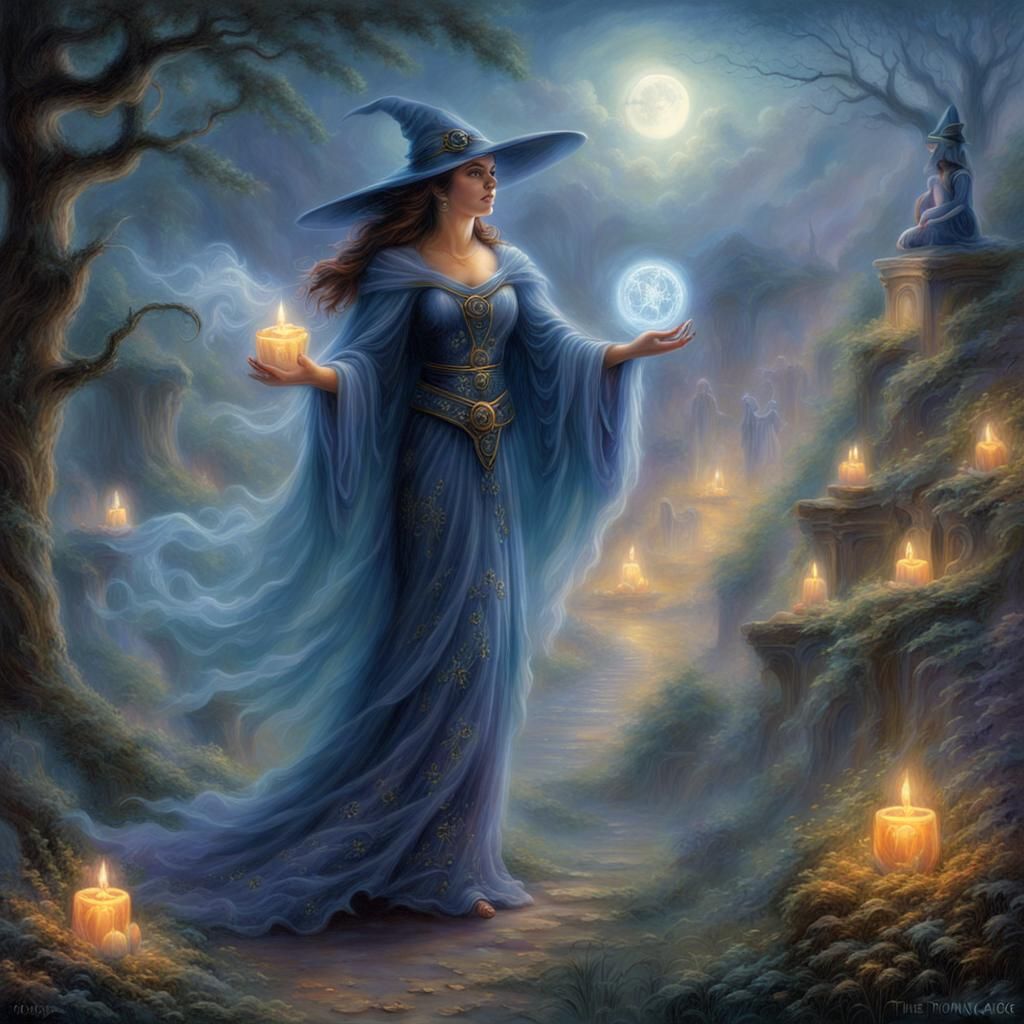 Ethereal Hecate: Mystical Goddess of Magic in Mist