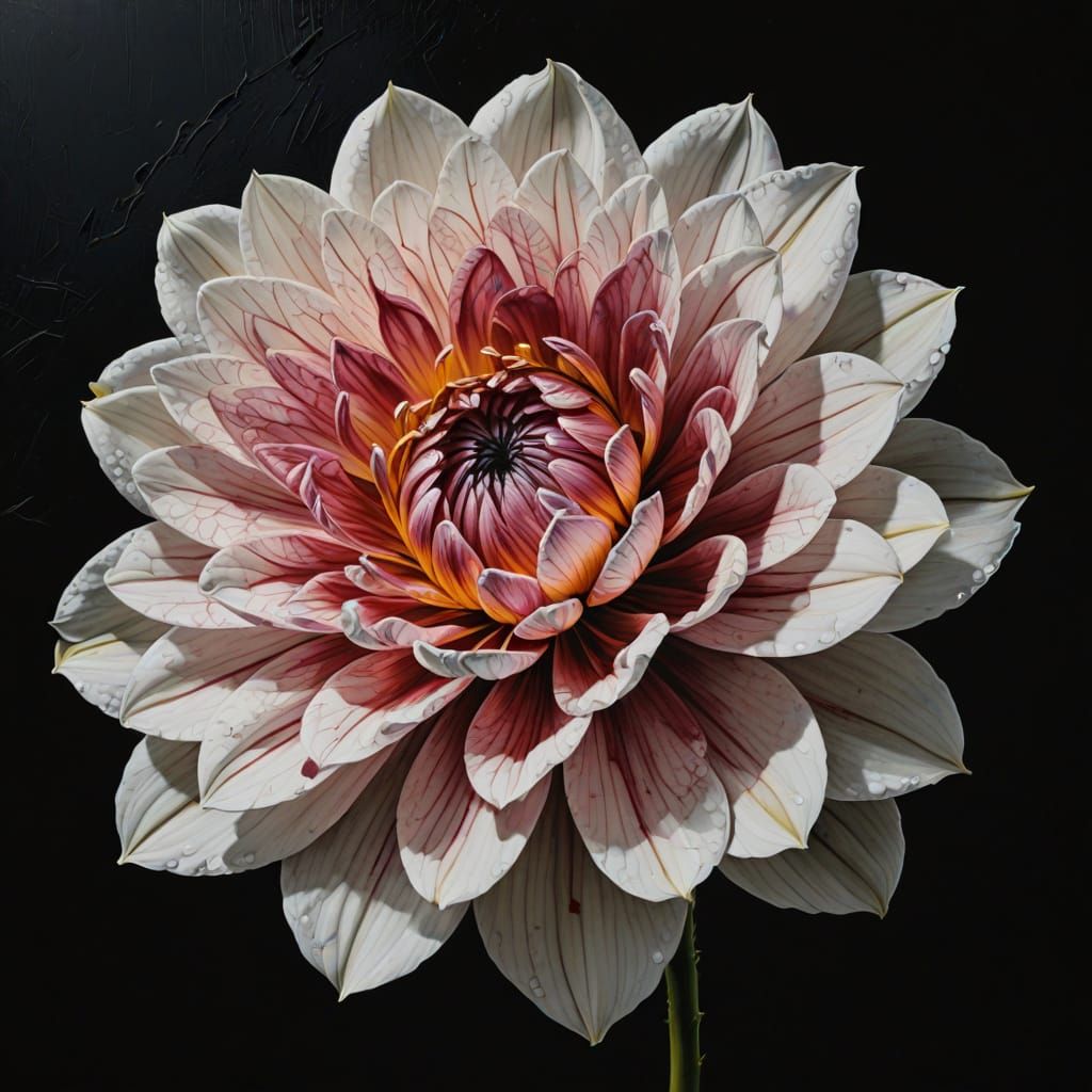 Detailed Flower Scratch Art on Black Wall