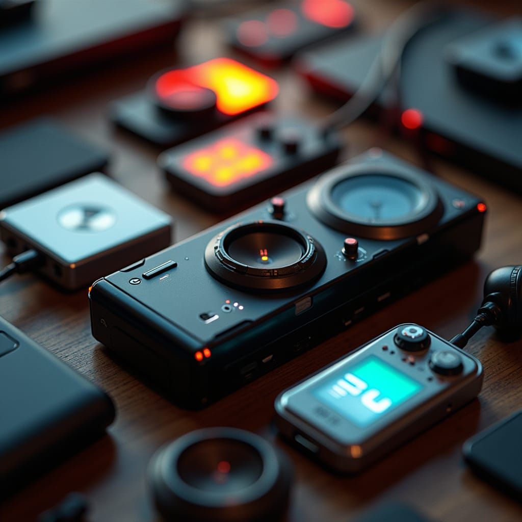 Futuristic Electronic Accessories with Cinematic Lighting