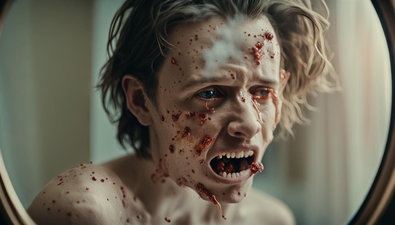 Maggot Emerges from Pimple: A Grotesque Close-Up