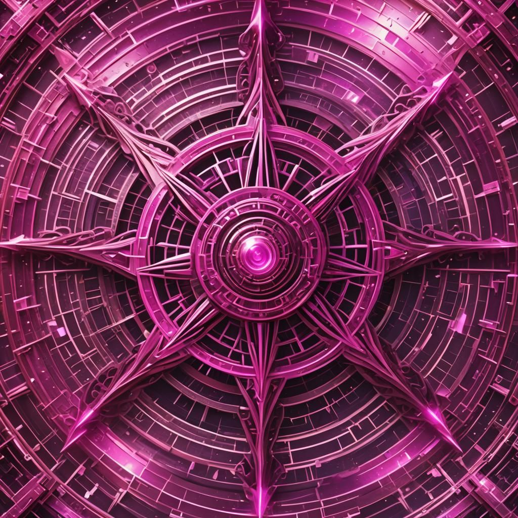 Crystalline Magenta Earth Star Chakra in Digital Art