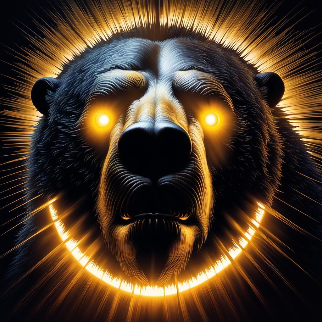 Demonic Cyborg Bear Knight in Hyperspace