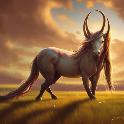 Unicorn in Golden Meadow, Comic Book Art