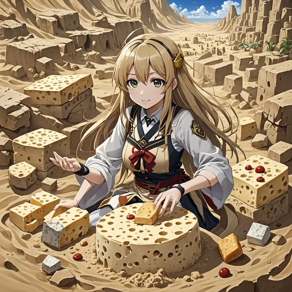 Sand Cheese Concept in Anime Style