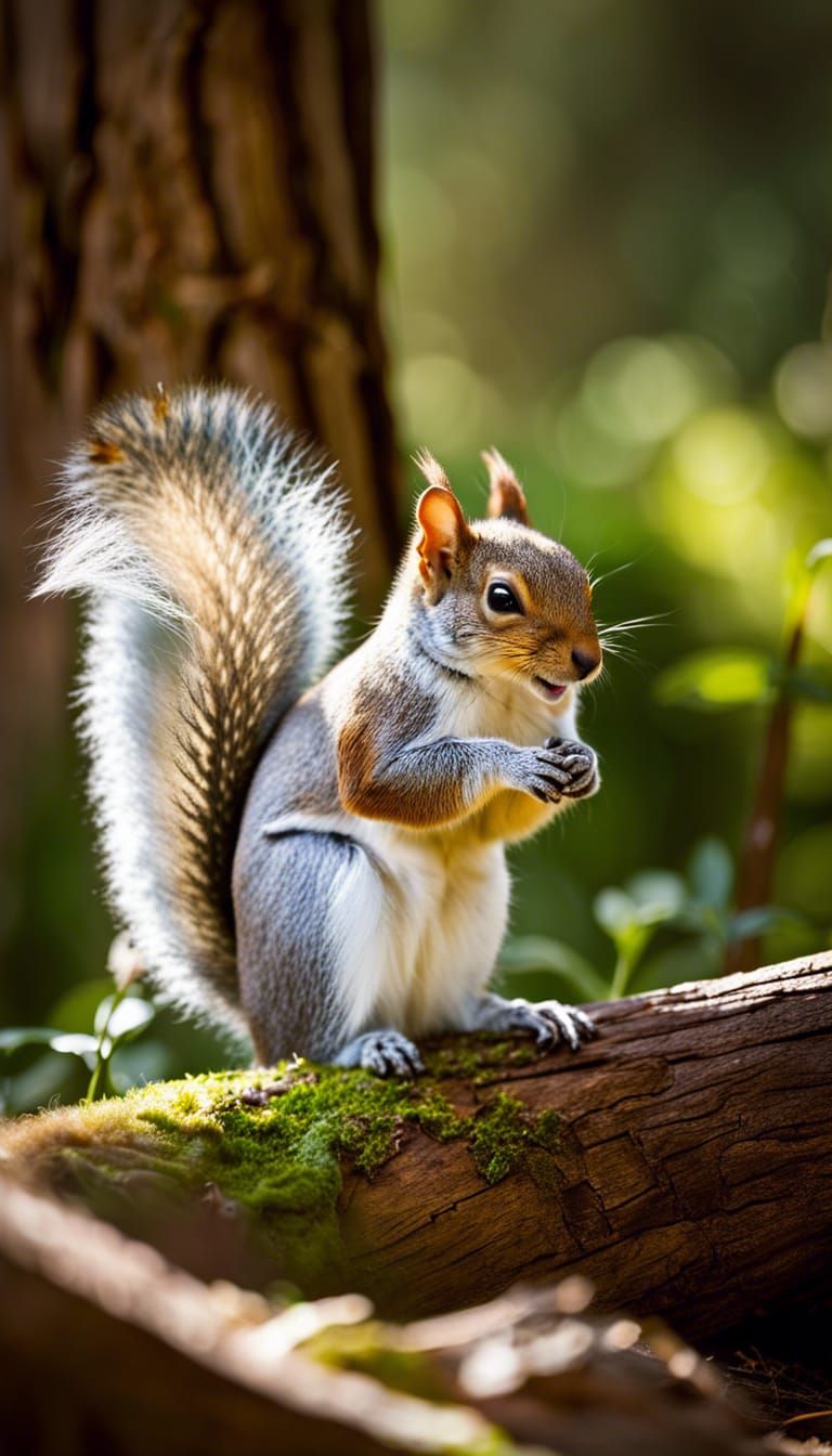 Squirrel's Peaceful Moment in Nature