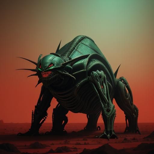 Biopunk Alien Monster on Mars