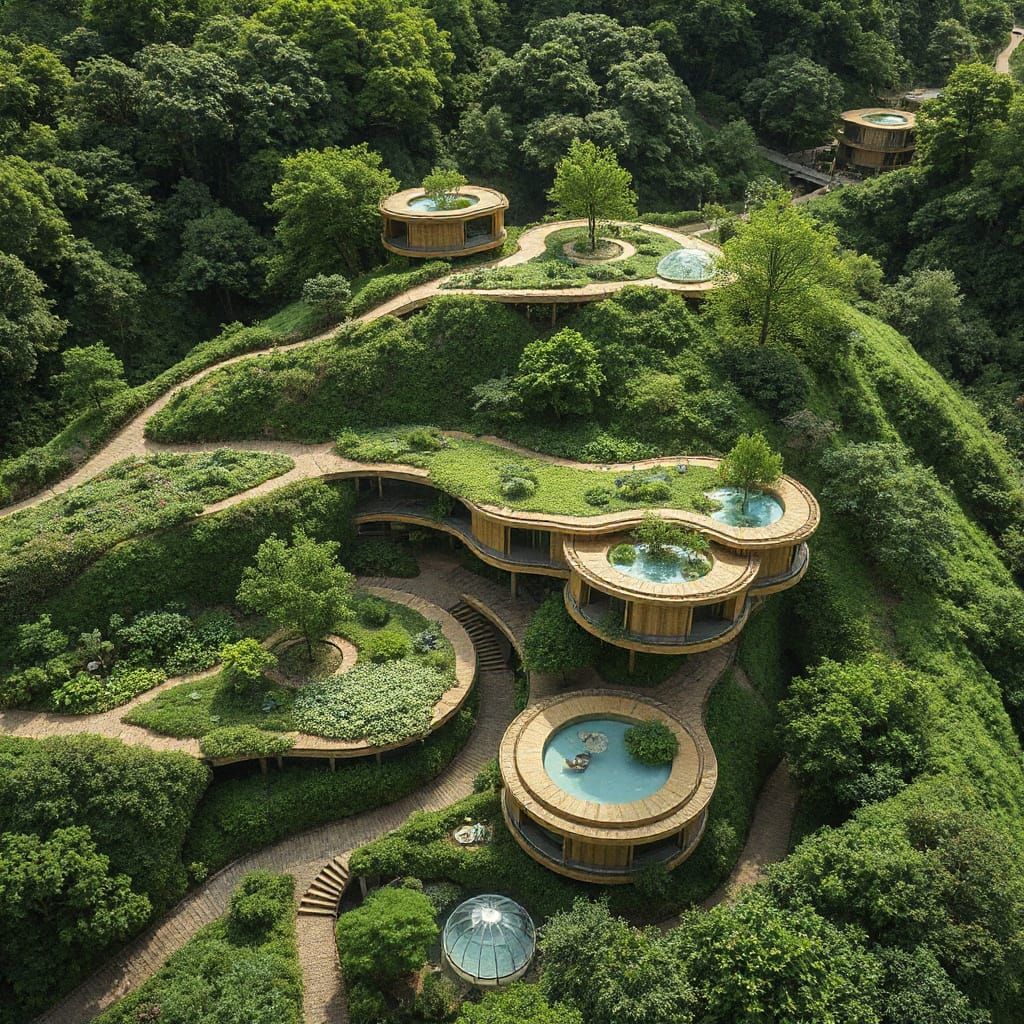 Sustainable Eco Village Emerges from Forest Canopy