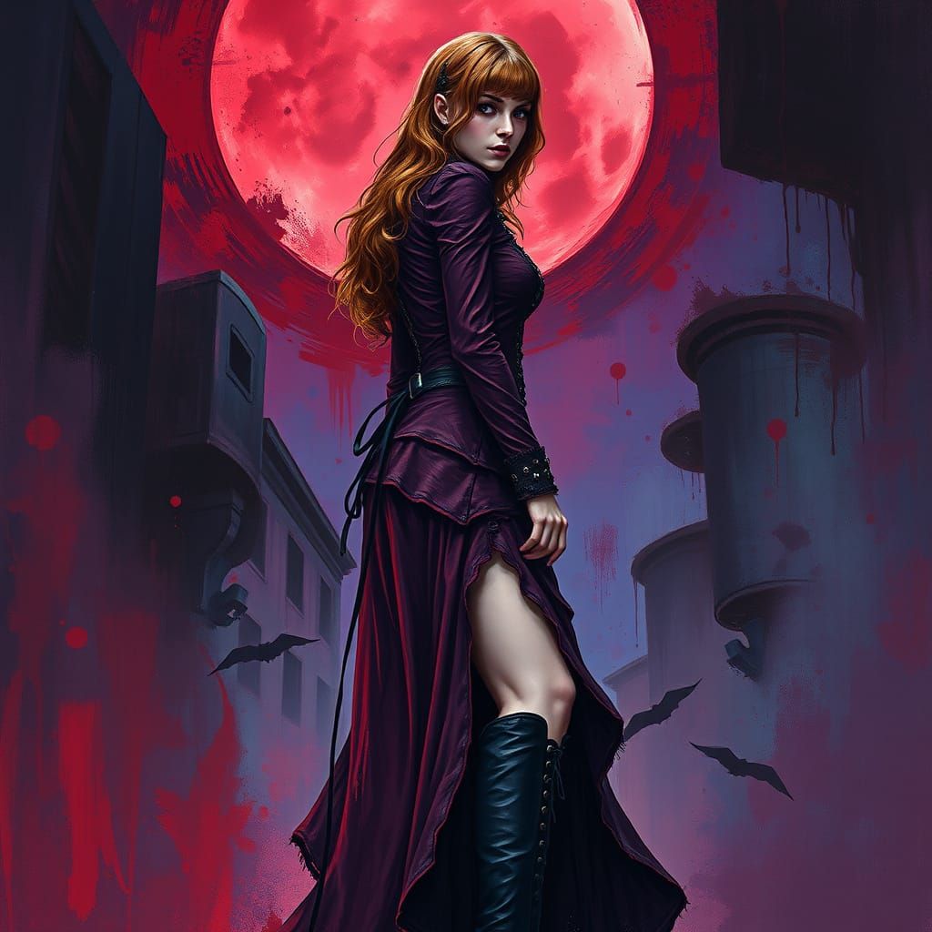 Steampunk Redhead in Midnight Eclipse