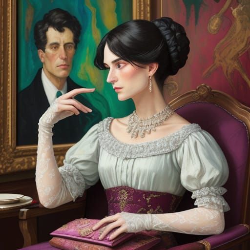 Elegant Neo-Impressionist Evening Clutch