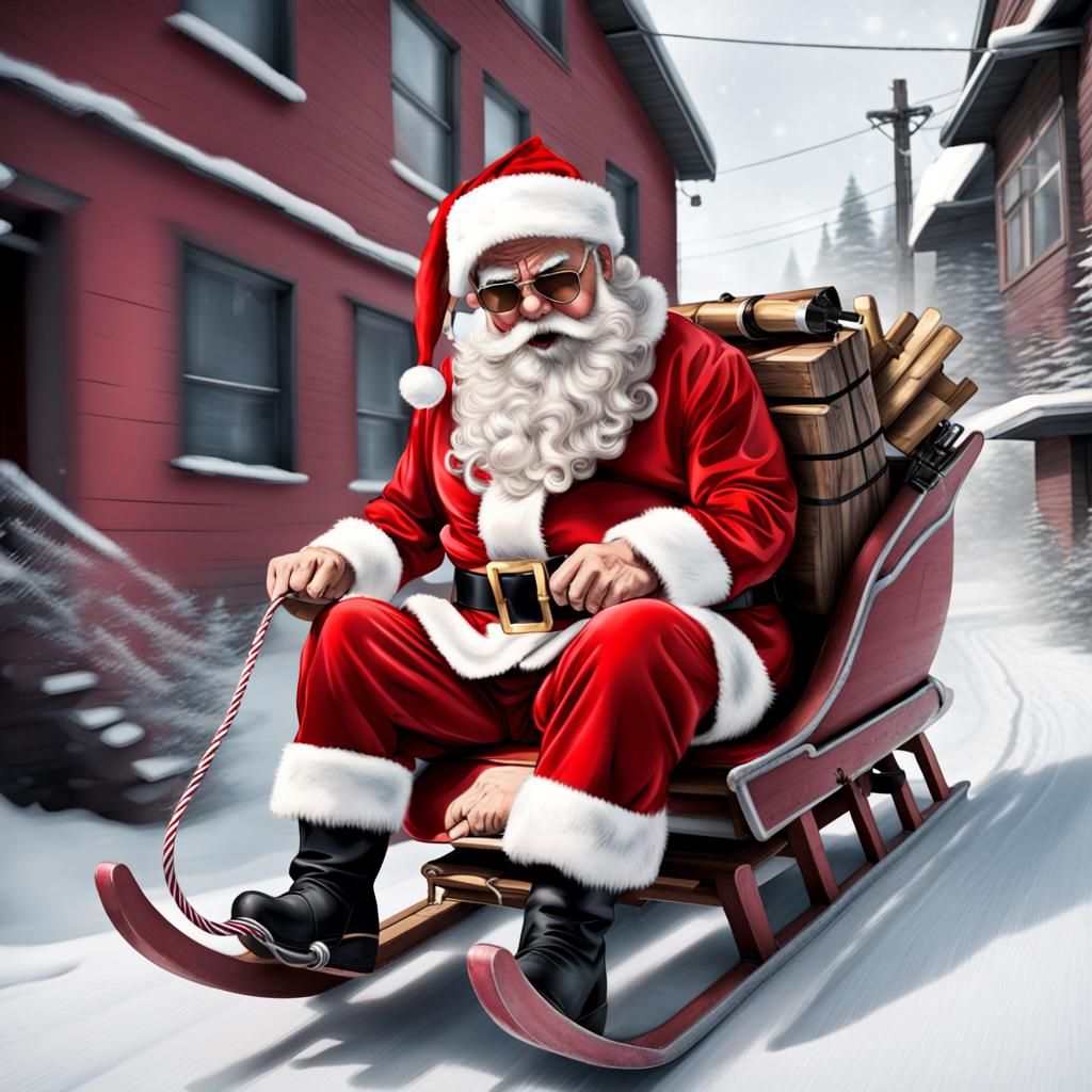 Gangster Santa Claus Sleigh Ride