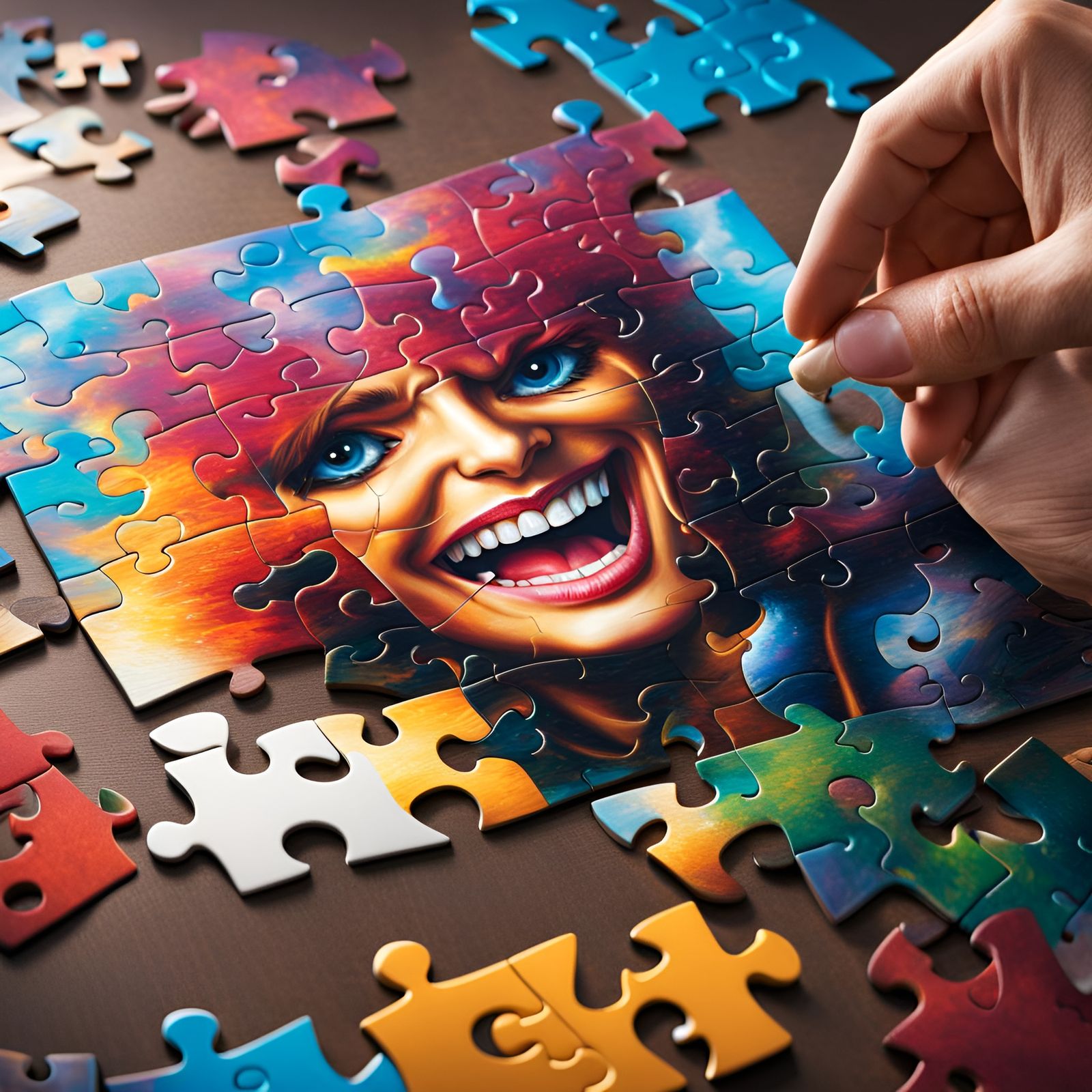 Hyperrealistic Jigsaw Puzzle with Missing Piece
