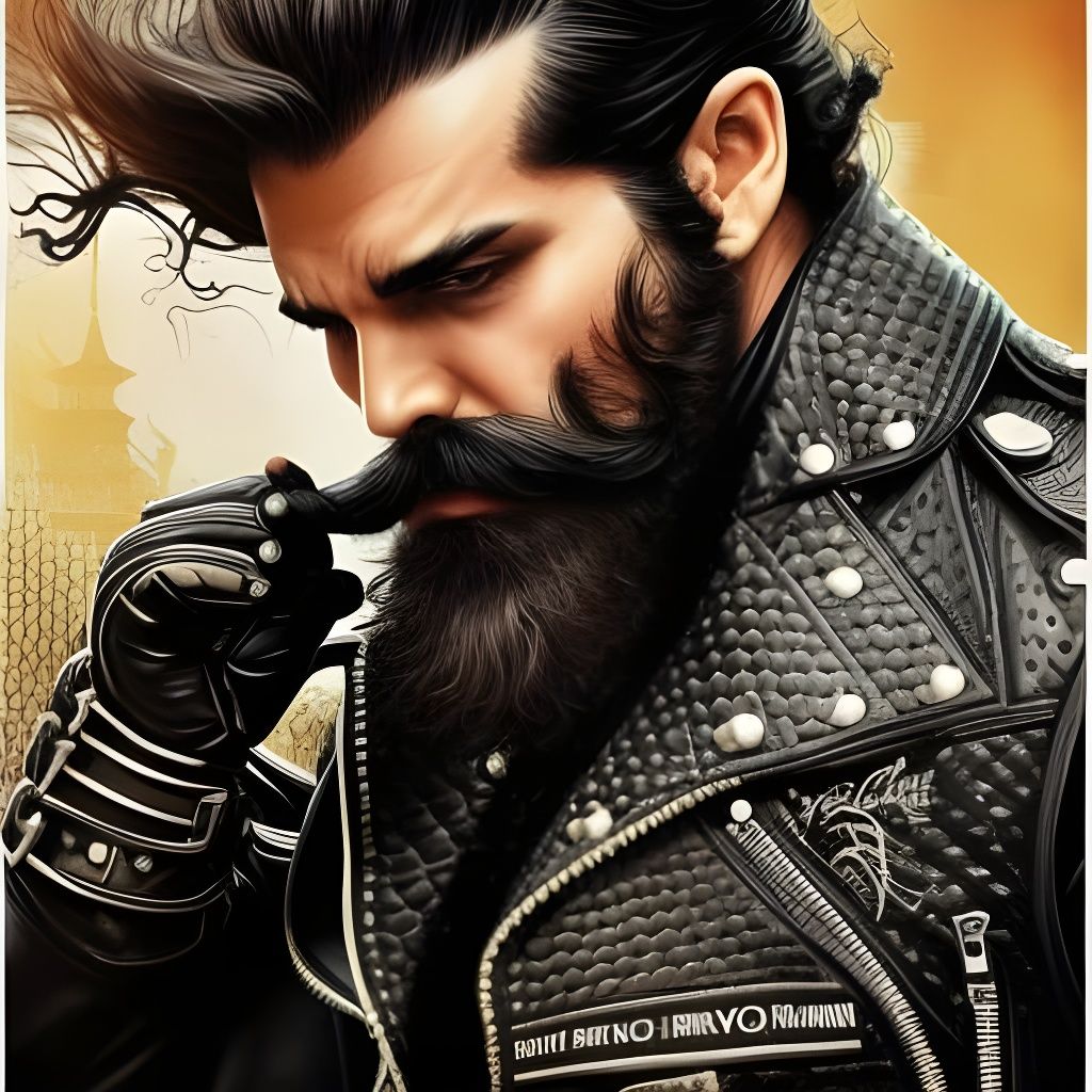 Luxurious Biker Portrait Illustration