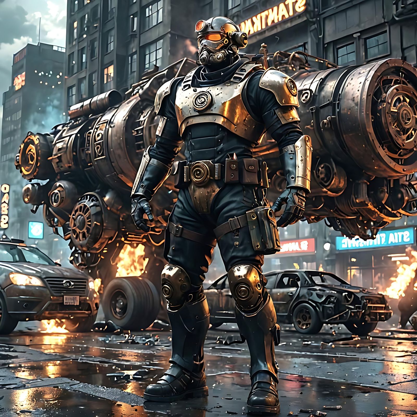 Futuristic Cityscape Under Siege in Detailed 3D