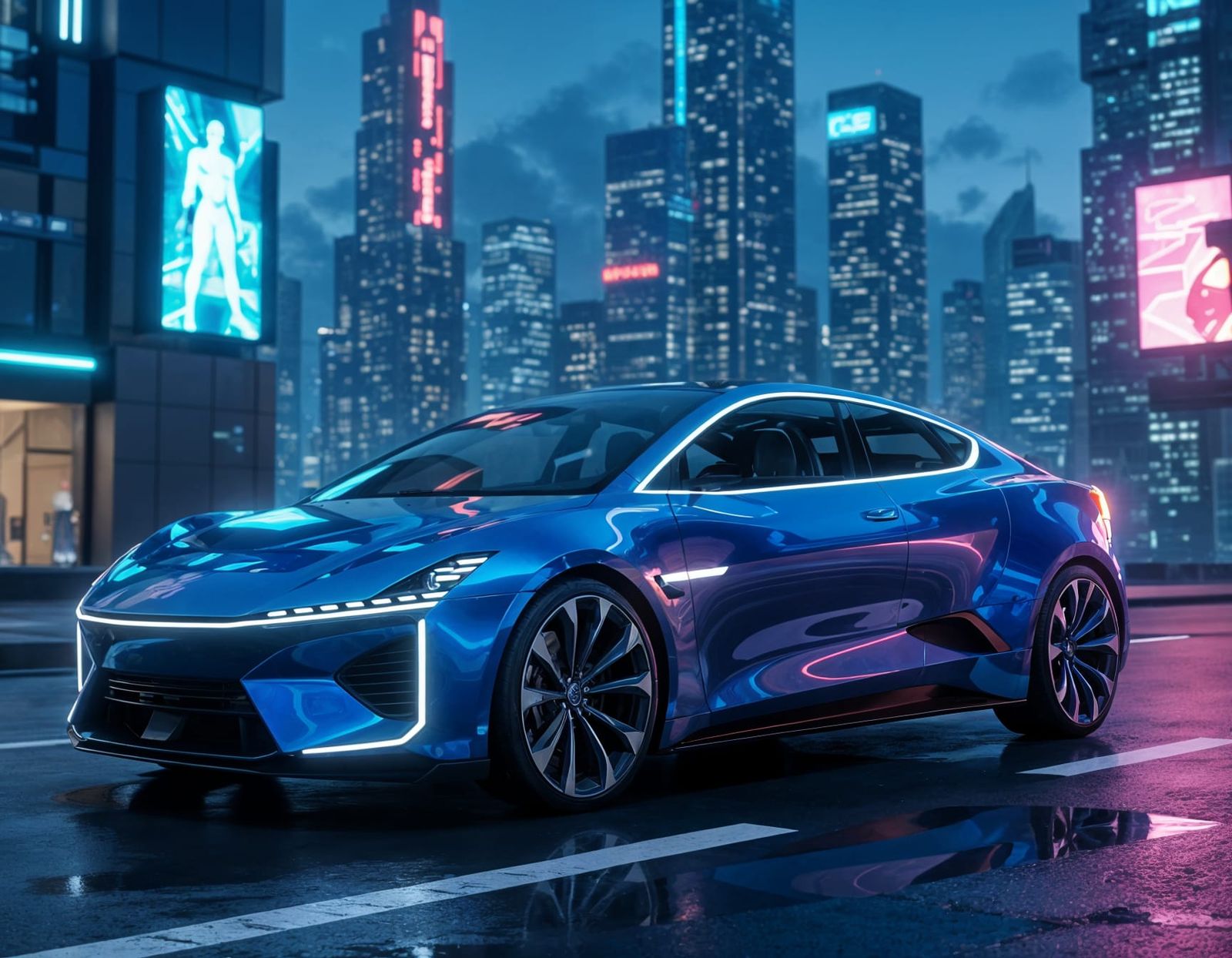 Futuristic Biomechanical Hatchback Car in Unreal Engine 5