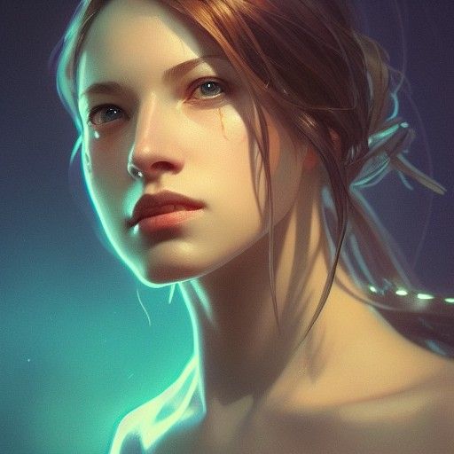 Hyperdetailed Firefly Portrait in Art Nouveau Style