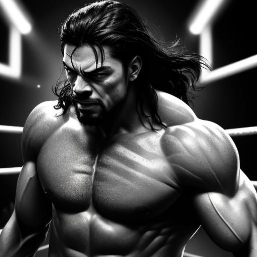 Cinematic WWE Ring Fight in Comic Book Style