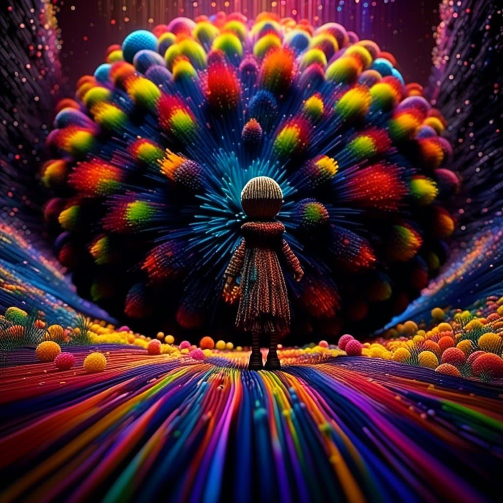 Enchanted Forest Scarecrow with Glowing Eyes