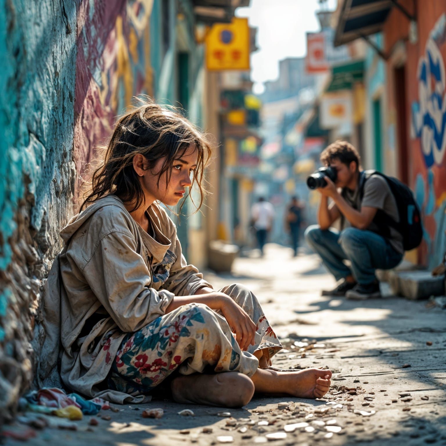 Hyperrealistic Photo of Girl in Dramatic Lighting