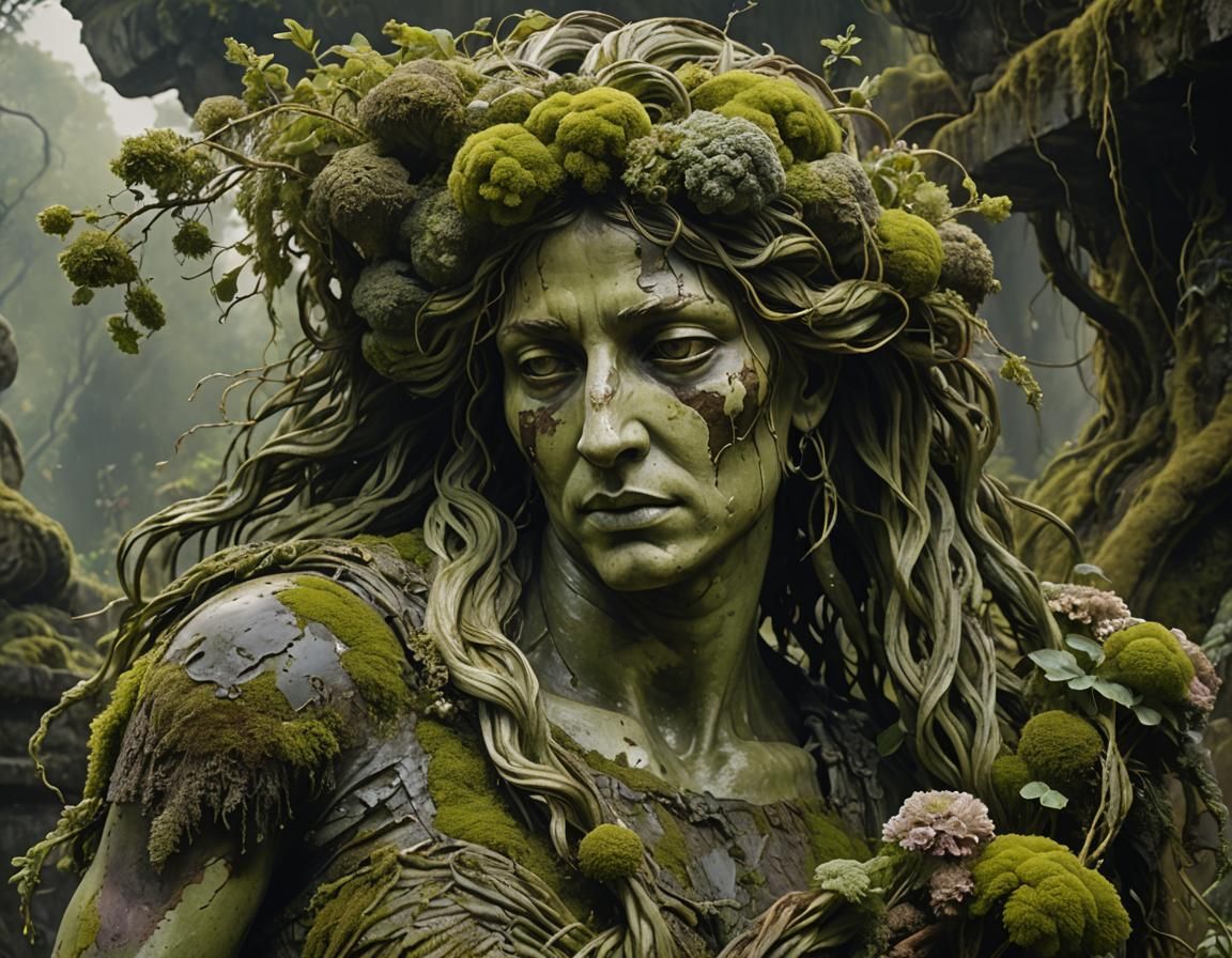 Colossal Greco-Roman Titan Statue Oil Painting