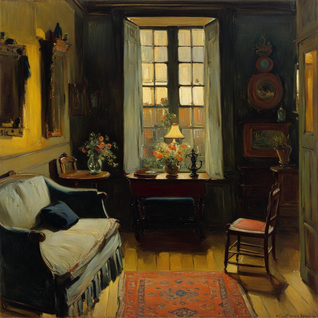 Serene Evening Interior in Scandinavian Style