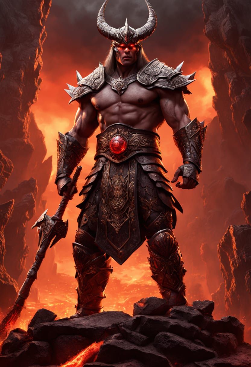 Shao Kahn on Scorched Throne in Cinematic Detail