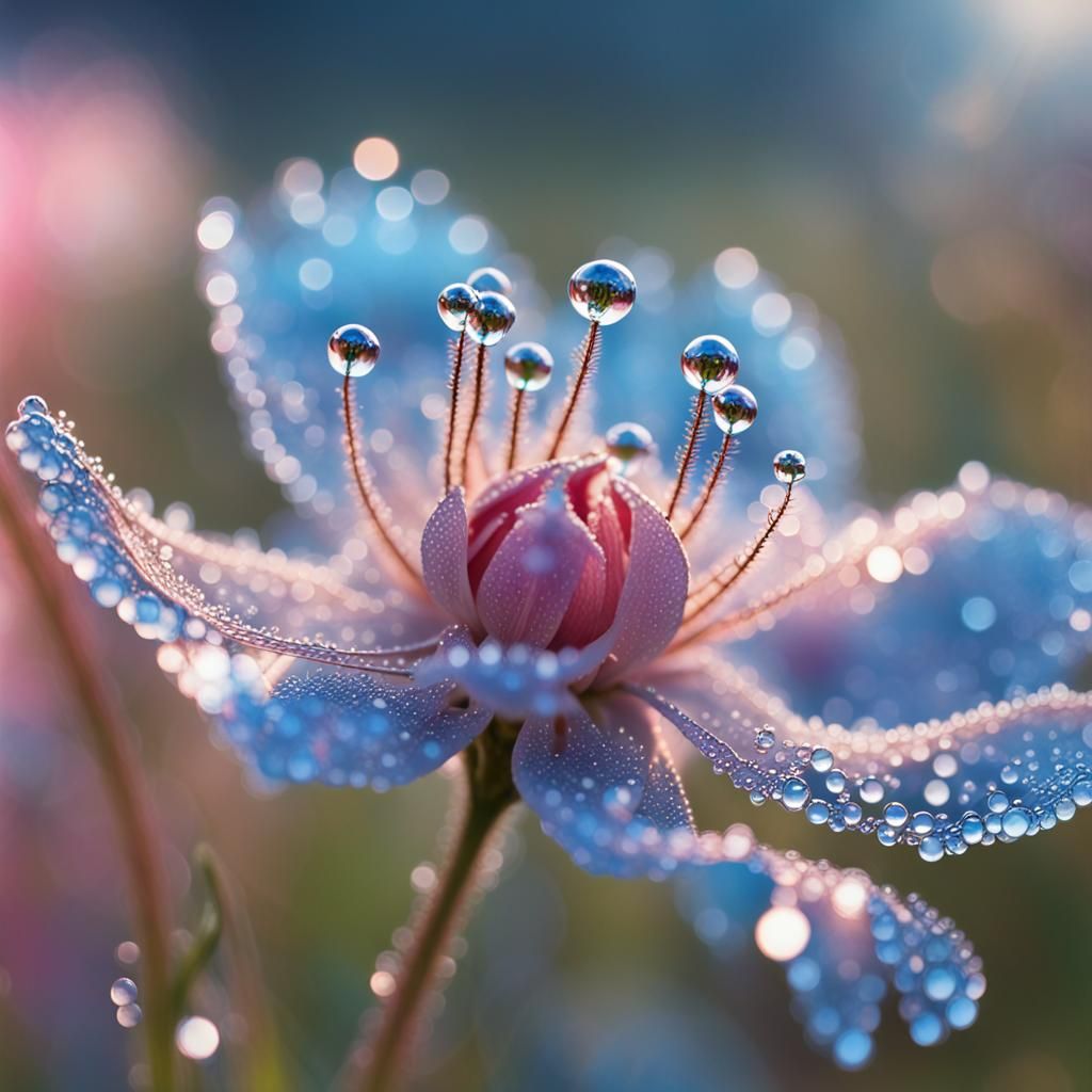 Enchanted Meadow: Magical Creature Dancing on Flower