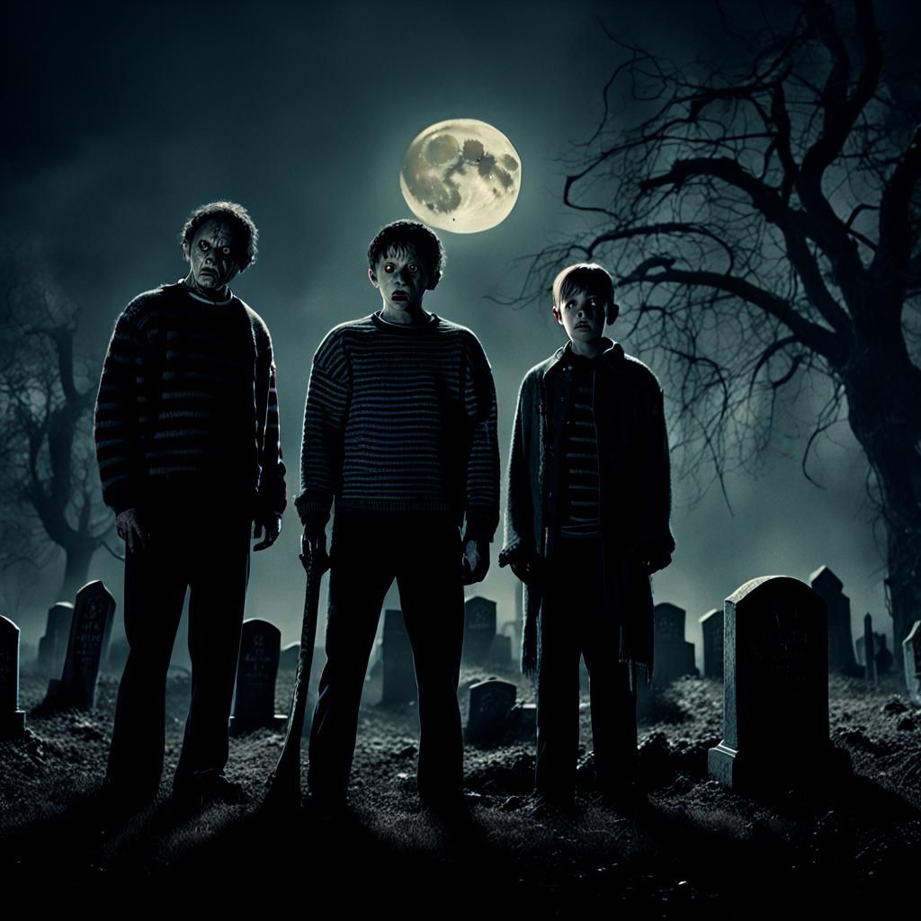 Horror Icons Gather in Gothic Graveyard