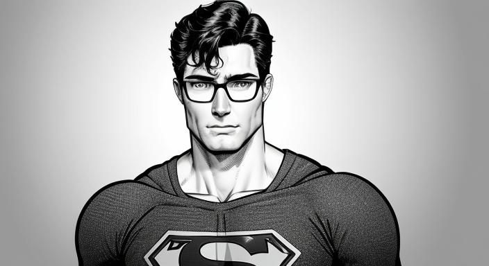 Clark Kent: Minimalist Line Art from DC Comics