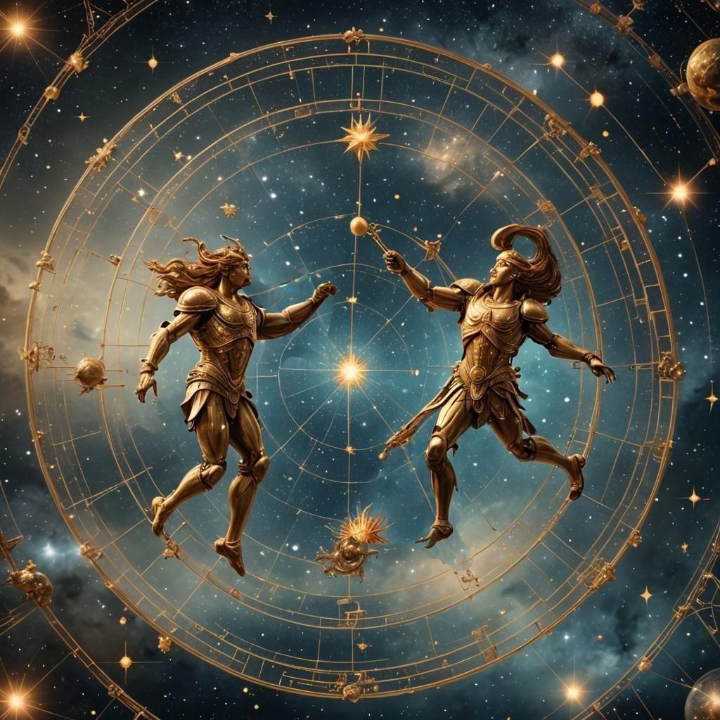 Gemini Constellation Zodiac Sign Art