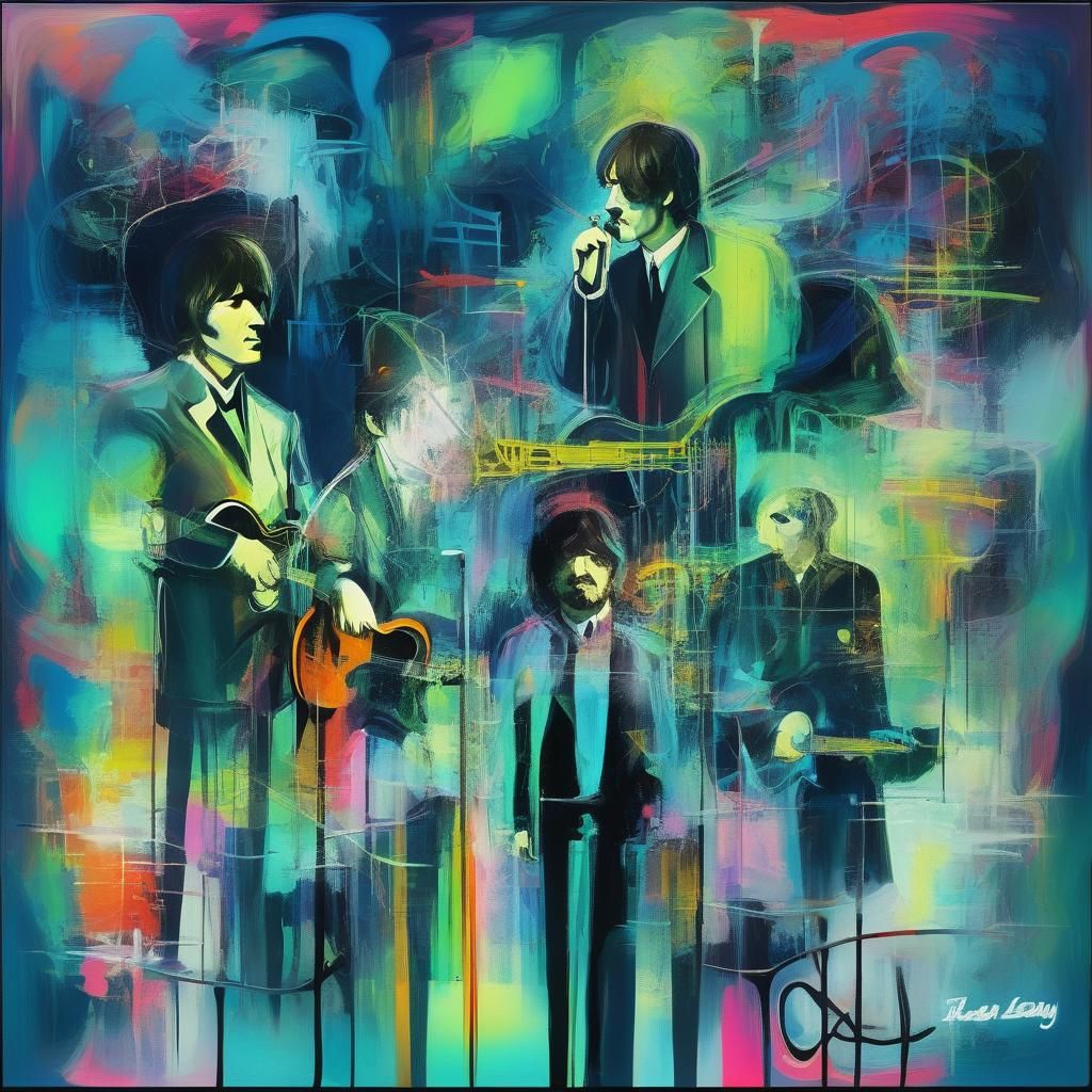 Surreal Abstraction of Yesterday Lyrics in Neon