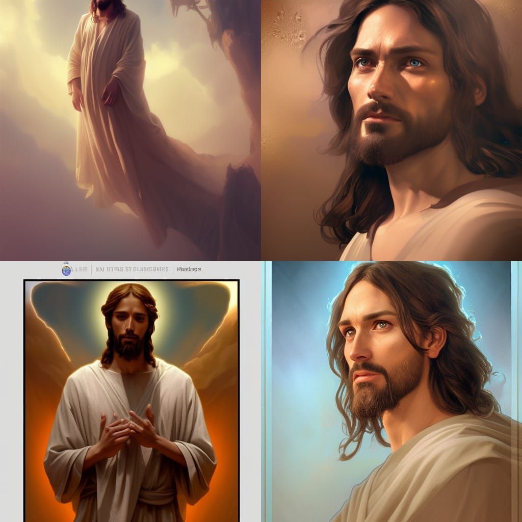 Radiant Portrait of Jesus in Heaven