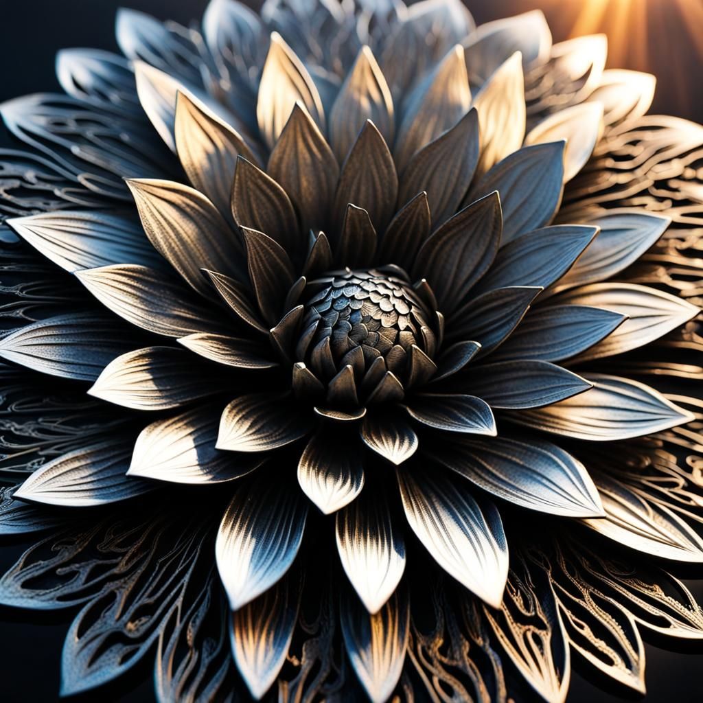 Sparkling Damascus Steel Dahlia Flowers