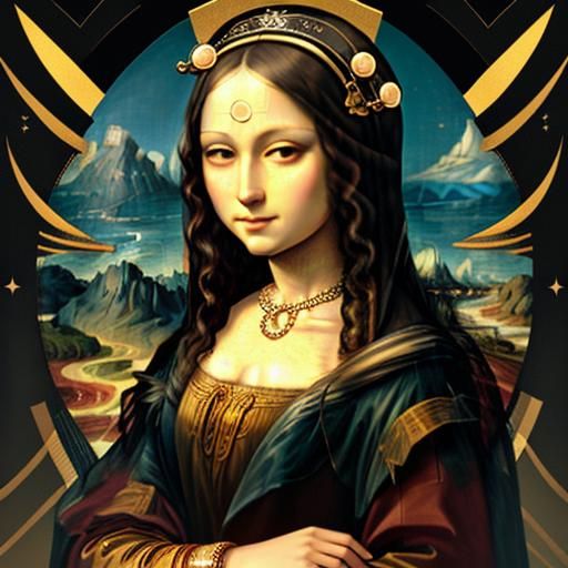 Cubist Mona Lisa in Geometric Fauvism Style