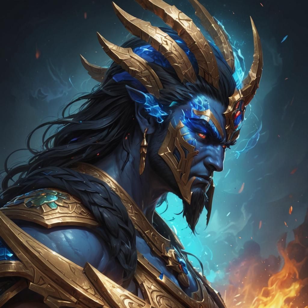 Dramatic Face in Hyperrealistic Splash Art