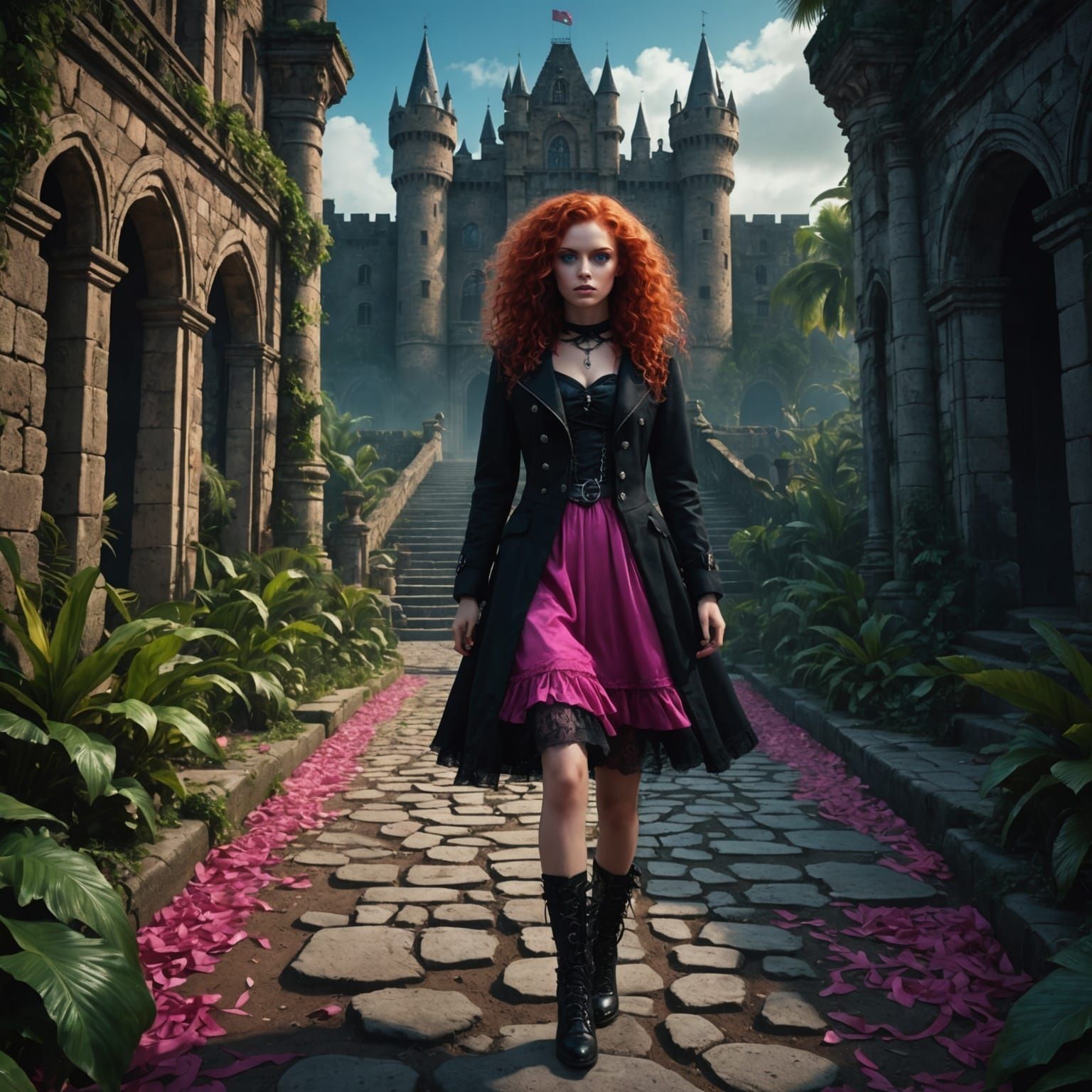 Gothic Teen Exits Haunted Island Castle