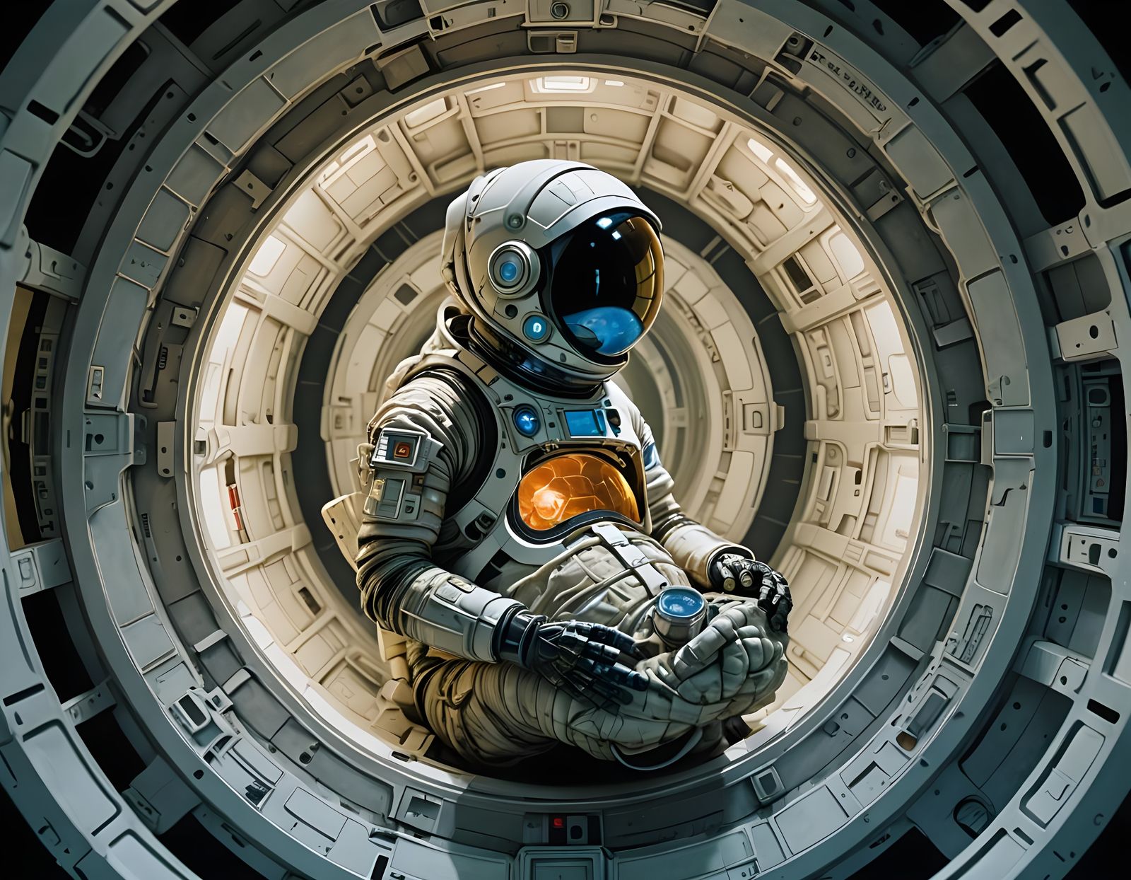 Sci-Fi X-Ray: Pregnant Figure in Glassmorphism Style