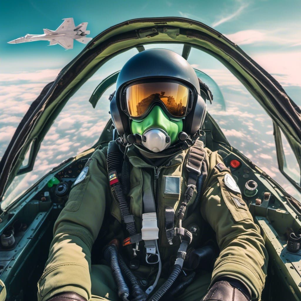 Navy Pilot in Fighter Jet Cockpit: Hyperrealistic Portrait