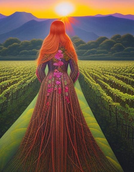 Hybrid Woman in Vines: Forest Exposure, Fashion Art