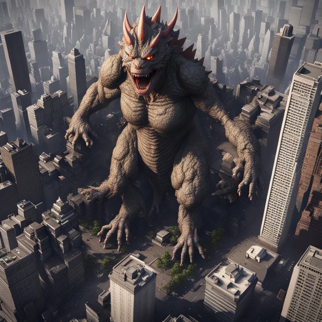 Gigantic Kaiju Smashing City in Unreal Engine 5