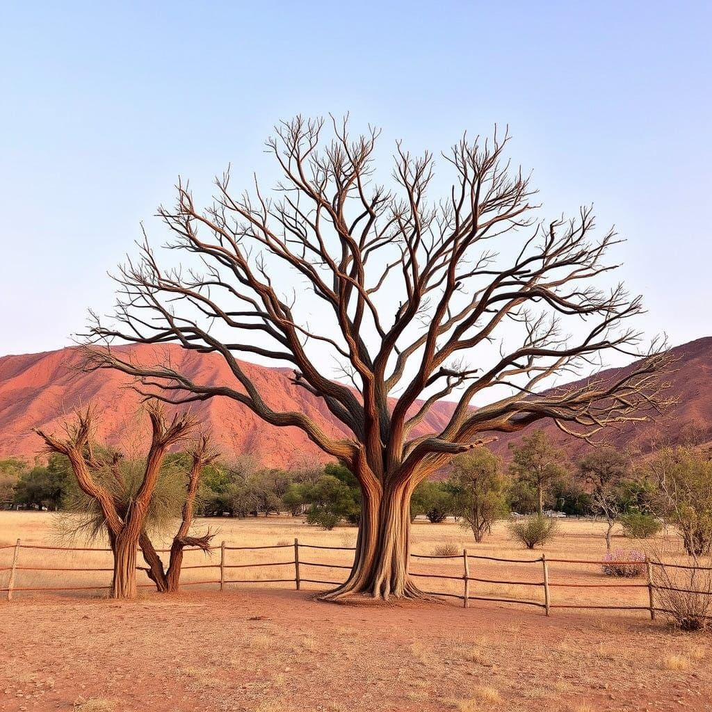 Surreal Quiver Tree in Namibian Landscape