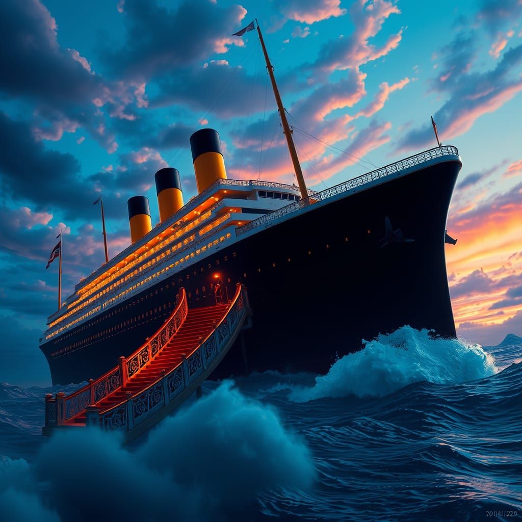Titanic in Futuristic Concept Art Style