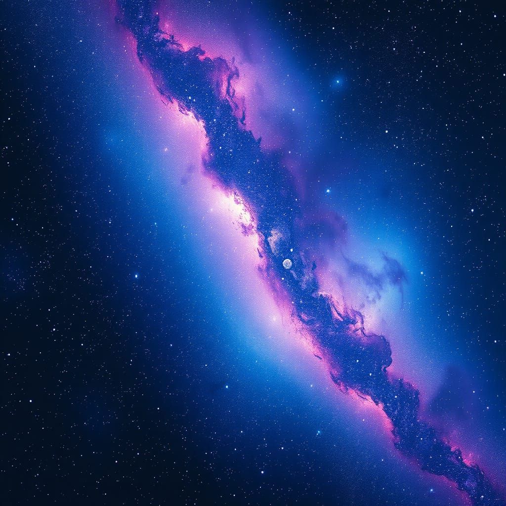 Majestic Starlit Night Sky in Vibrant Digital Art