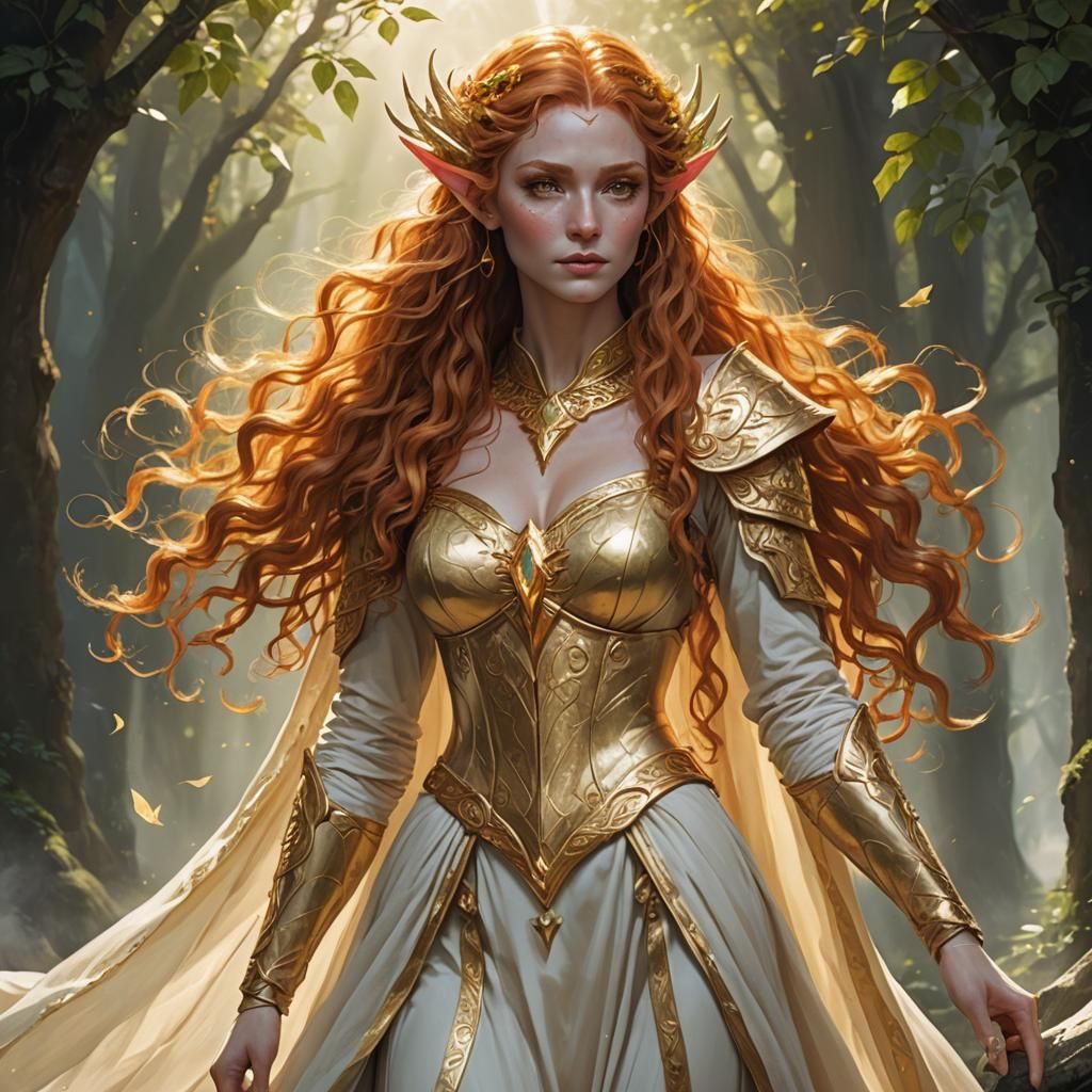 Ginger Elf Mage with Golden Magic