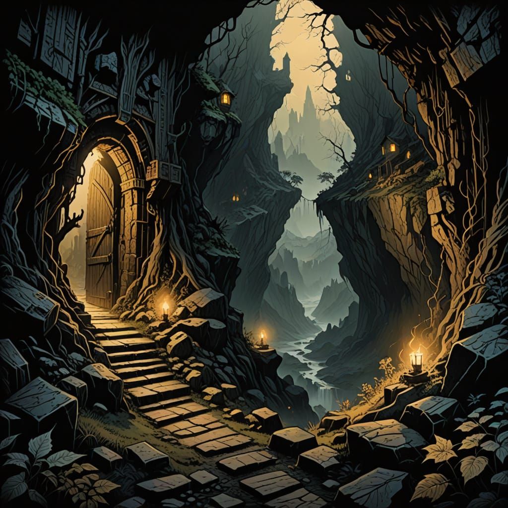 Mysterious Tolkien Dwarf in Dark Fantasy Etching