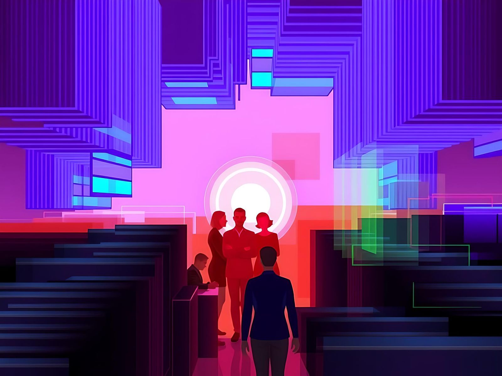 Abstract Layers Evolving Patterns with Interference