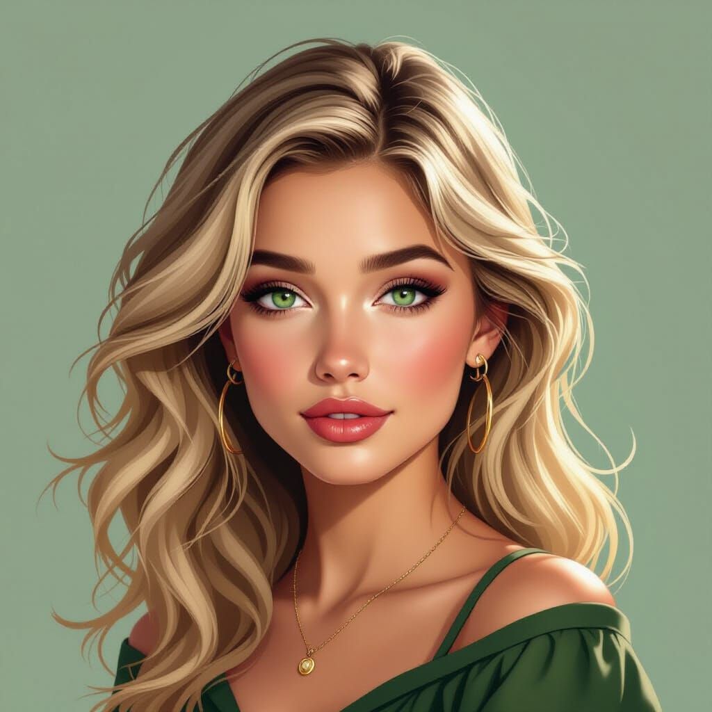 Concept Art Portrait of a Beautiful Portuguese Woman