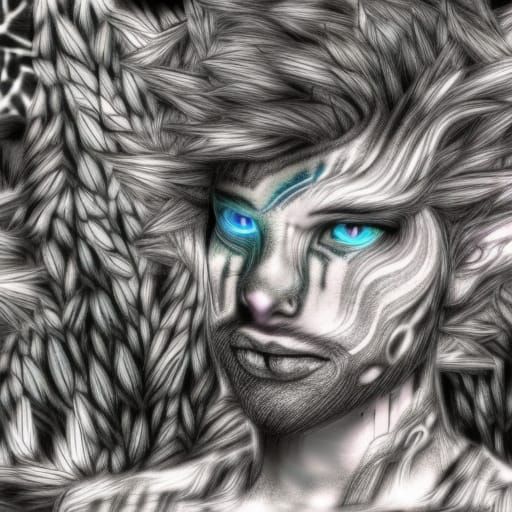 Forest Woman in Pencil Sketch Candy Art Style