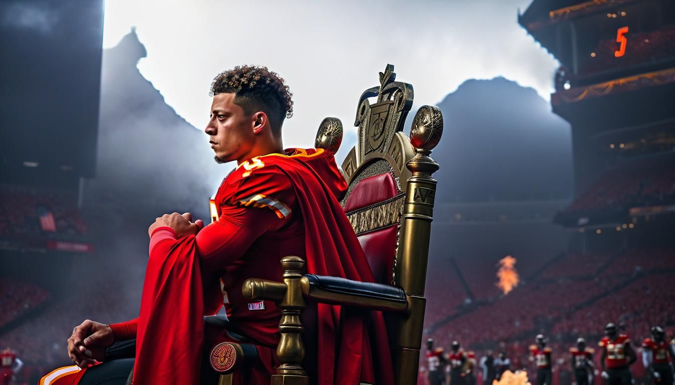 Patrick Mahomes Ascends the Throne: Hyperrealistic Digital A...