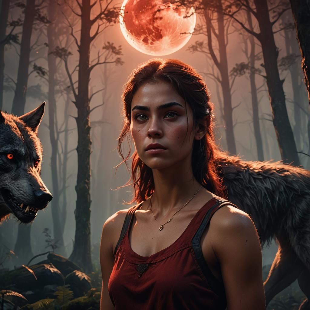 Teenage Werewolf Portrait in Fauvist Fantasy Style